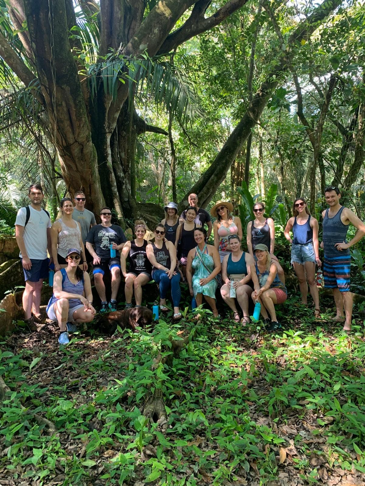 Retreat guests gathered in the Costa Rican jungle